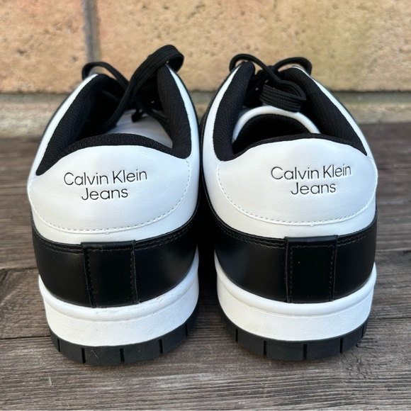 Calvin Klein Size 10.5 Men Low Cmdavery2-r  Sneakers Black/white New Without Box - Picture 4 of 14